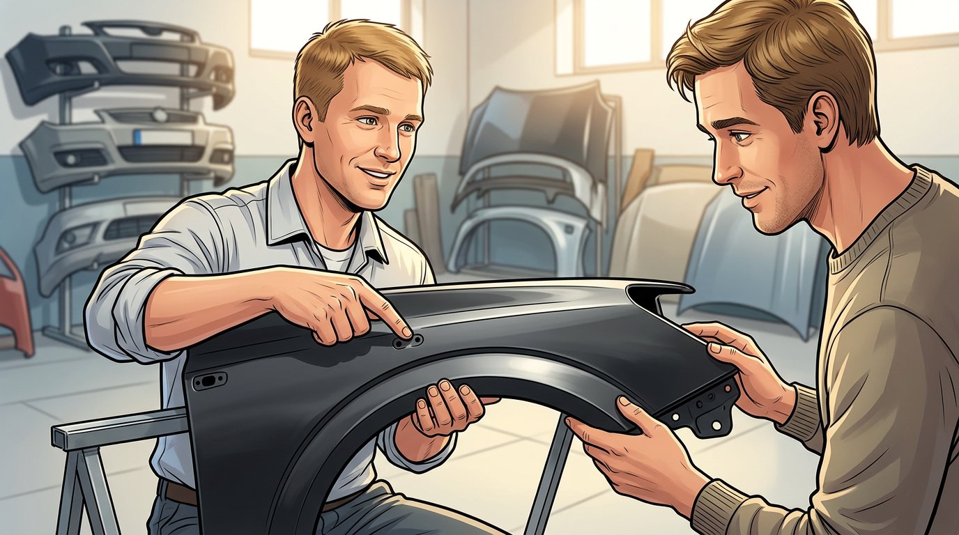 Крыло для Opel Astra H в Соликамск: ссылка вела не на ту деталь, и чат дал артикулы